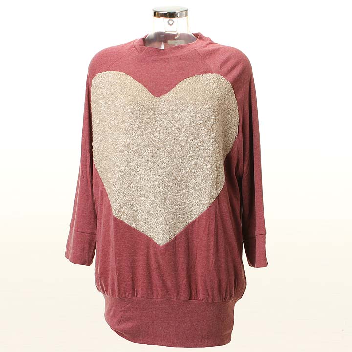 Kling Jersey Plusheart Bordeaux