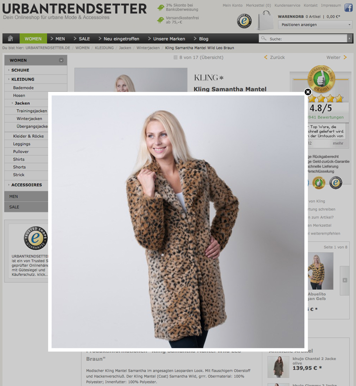Kling Samantha Mantel Leopard