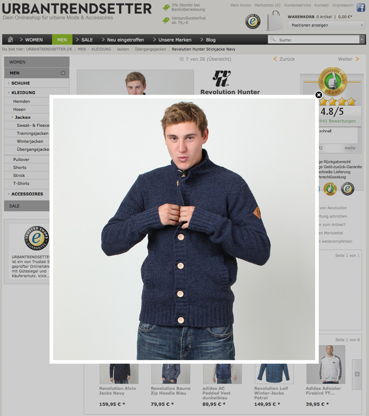 Revolution Hunter Strickjacke Navy Blue