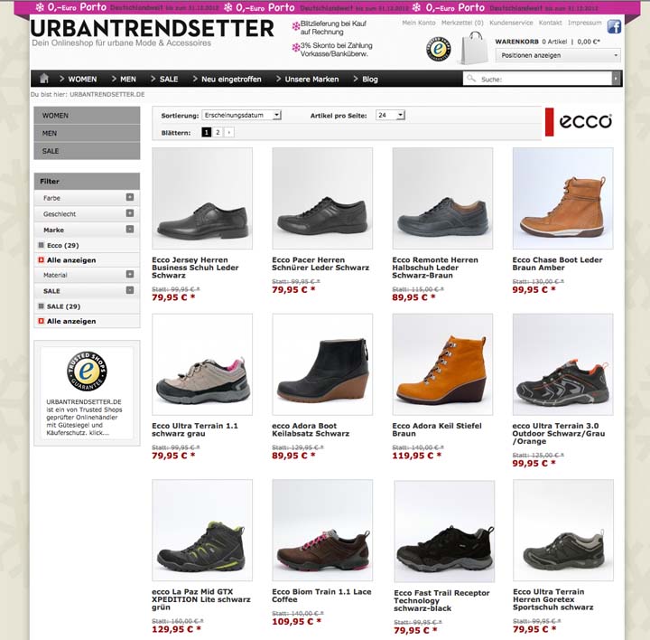 Weihnachts Angebot: ecco Schuhe