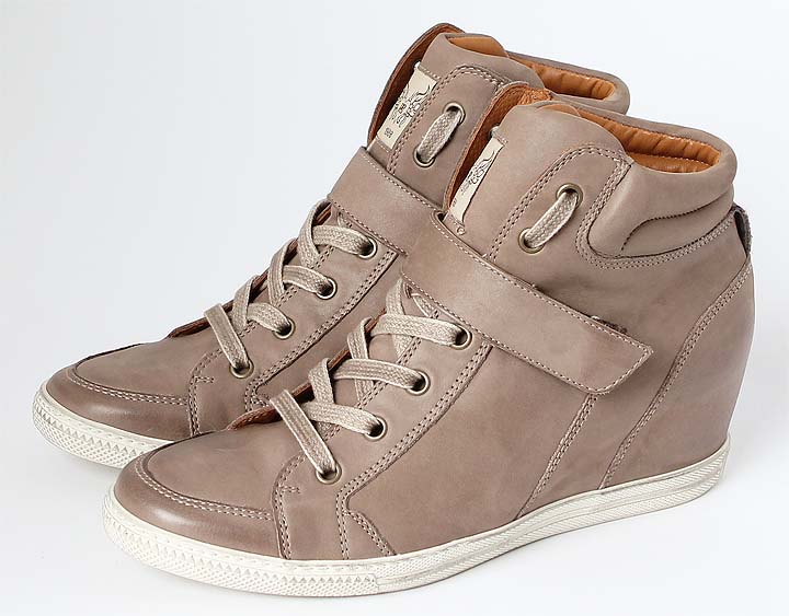 Paul Green Keil-Sneaker Braun/Beige Mid Cut Wedge Style