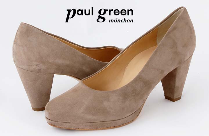 Neu: Paul Green Ballerina Samtziege Taupe