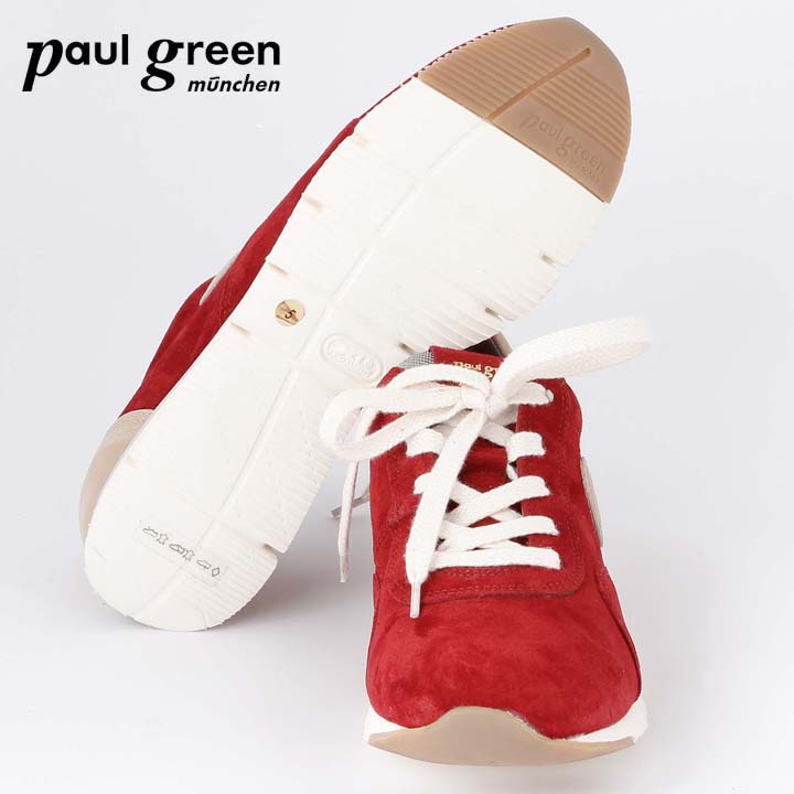 Paul Green Trend Sneaker in Rot & Grün