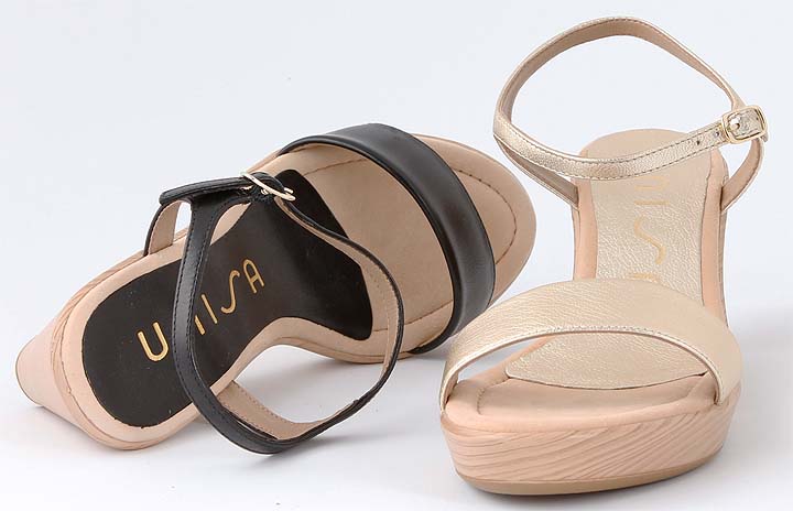 Unisa Rita Sandale Schwarz Gold Sommer 2013