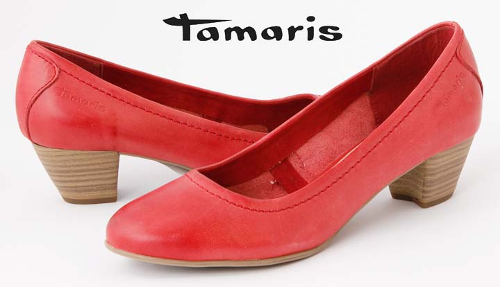 Neu: Tamaris Pumps Inkoo Leder Chili Rot