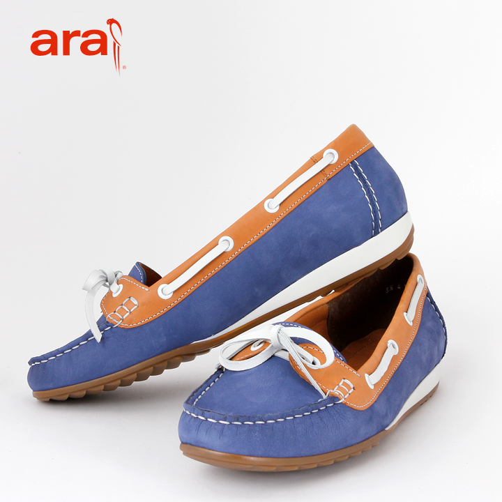 Ara Newport Bootsschuhe in Blau mit Braun